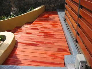 Caillebotis en bois Padouk à La Réunion